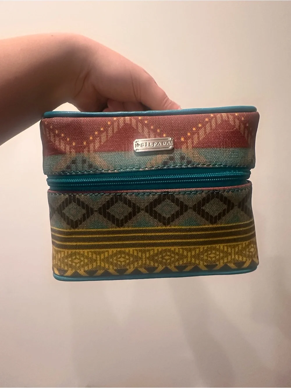 Silpada Tucson Jewelry Travel Case Tote F0007  Southwest Aztec Teal 2015 Western